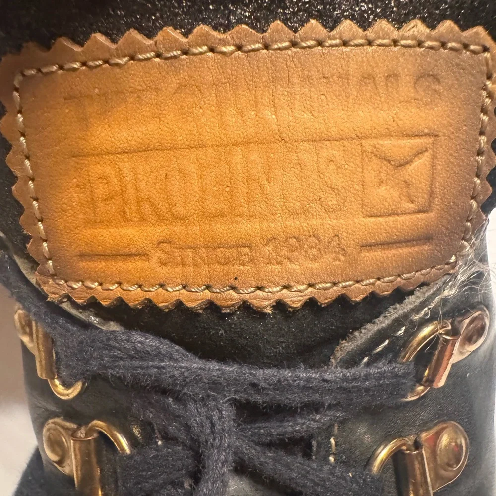 PIKOLINOS Black Leather Boots with Gold Accents - Picture 6 of 7